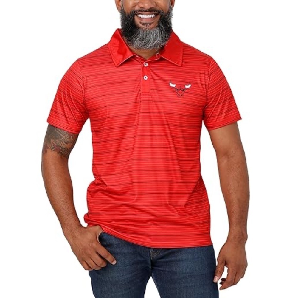 Chicago Bulls Men's Red Polo Shirt Large NEW Basketball